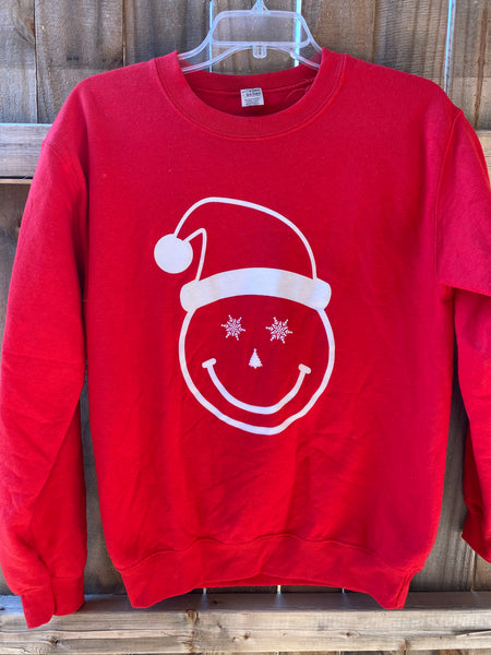 Santa Smiley Red Sweatshirt