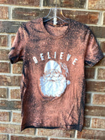 Believe Vintage Santa Bleached Tee