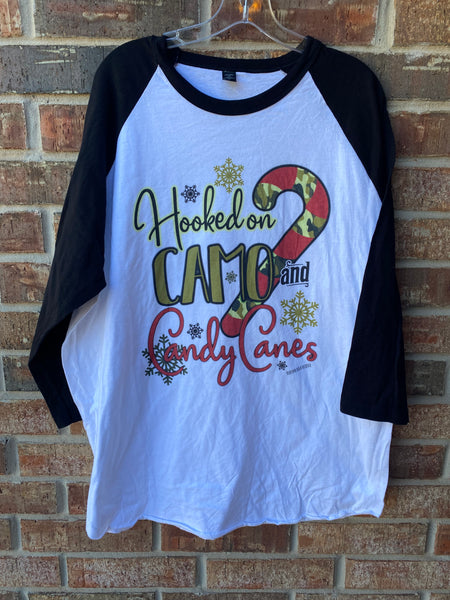 Hooked on Camo & Candy Canes Raglan