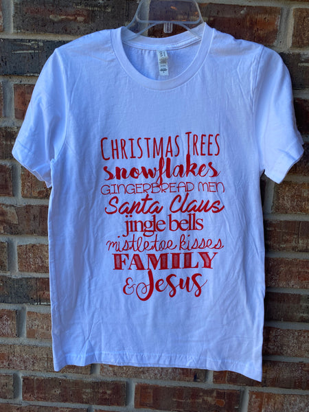 Christmas Tree List White Tee