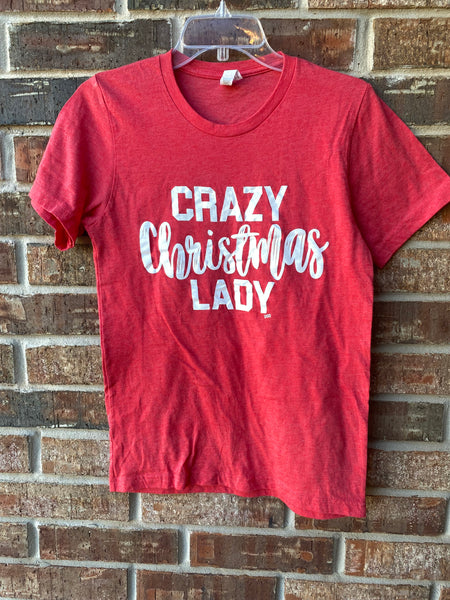 Crazy Christmas Lady Heather Red Tee