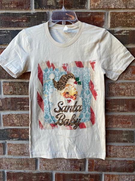 Leopard Santa Baby Tee