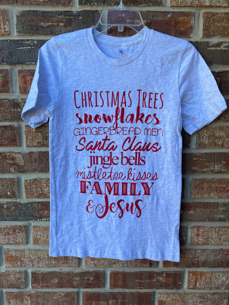 Christmas Tree List Ash Tee