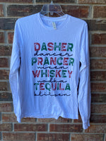 Dasher Dancer Alcohol Long Sleeve Tee