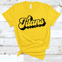 Titans Groovy Heather Yellow Gold Tee