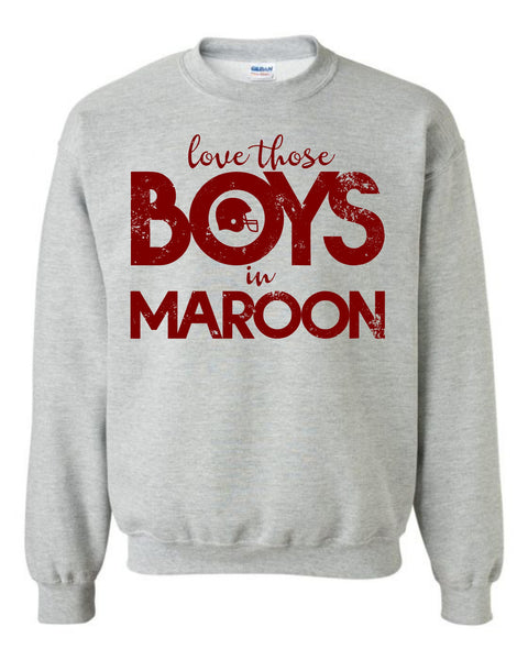 Boys in Maroon Sweatshirt