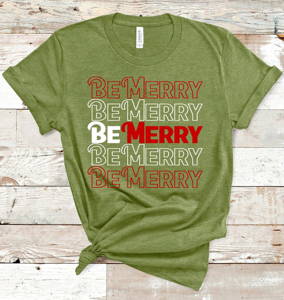 Be Merry Stacked Tee