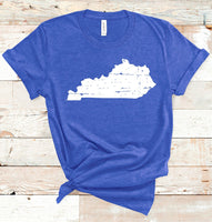 Kentucky Distressed State Shape Tee.