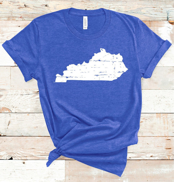 Kentucky Distressed State Shape Tee.