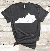 Kentucky Distressed State Shape Tee.