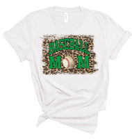 Leopard Baseball Mom Tee with Kelly Ink