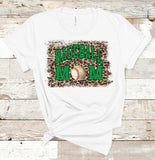 Leopard Baseball Mom Tee with Kelly Ink