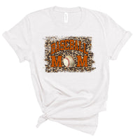 Leopard Baseball Mom Tee with Burnt Orange Ink