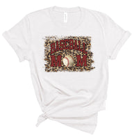 Leopard Baseball Mom Tee with Maroon Ink