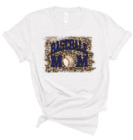 Leopard Baseball Mom Tee with Navy Ink