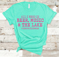 BEER MUSIC LAKE TEE