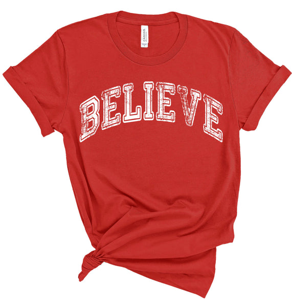 Believe Distressed Tee