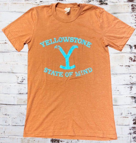 YELLOWSTONE STATE OF MIND CLAY TEE